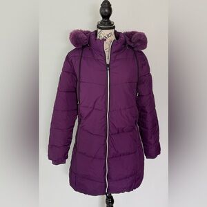 Winter Windproof Warm Down Puffer Jacket Coat Purple Women's Size Medium